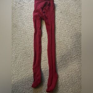 Red Cable Knit Tights